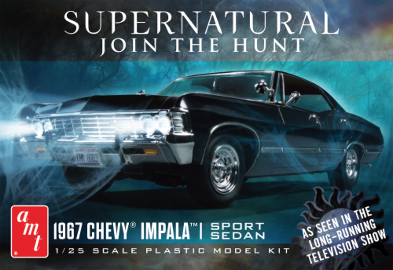 Round2  1/25 Supernatural Join The Hunt 1967 Impala Sport Sedan 4-Door Car from TV Show Plastic Model